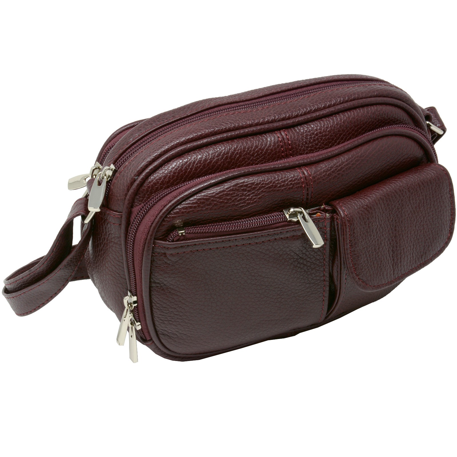 Womens Leather Organizer Purse Shoulder Bag H...